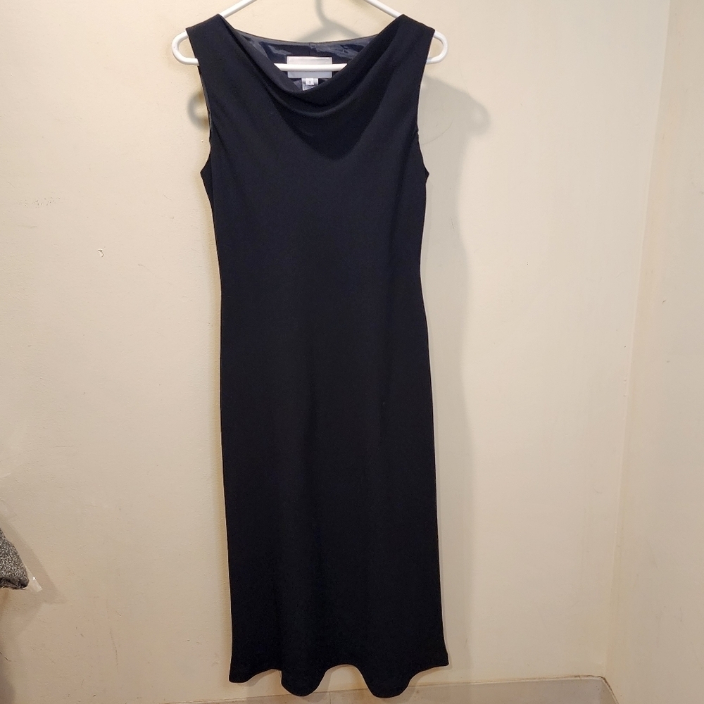 Evan Picone Black Sleevesless formal Midi Dress size 6